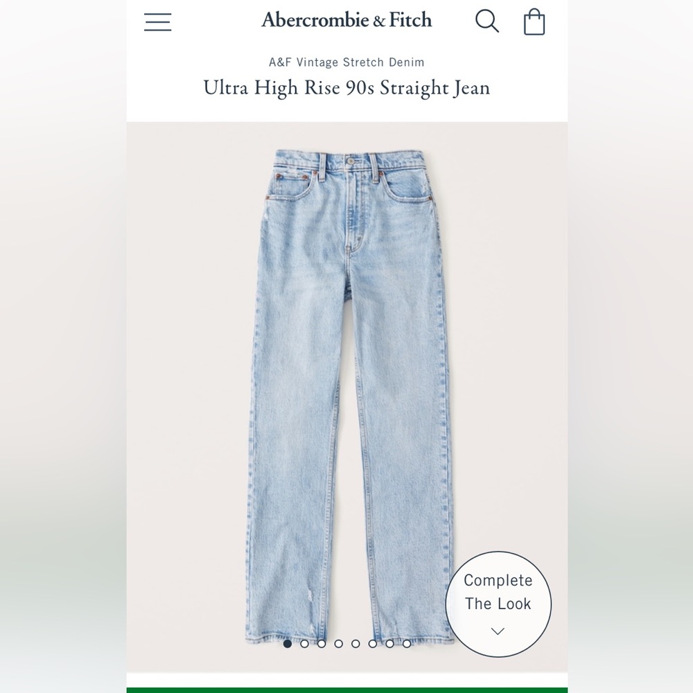 Abercrombie Ultra High Rise 90s Straight Jeans - Light Wash
